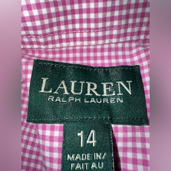 Lauren Ralph Lauren Slim Fit Gingham Stretch Oxford Shirt - Picture 7 of 10